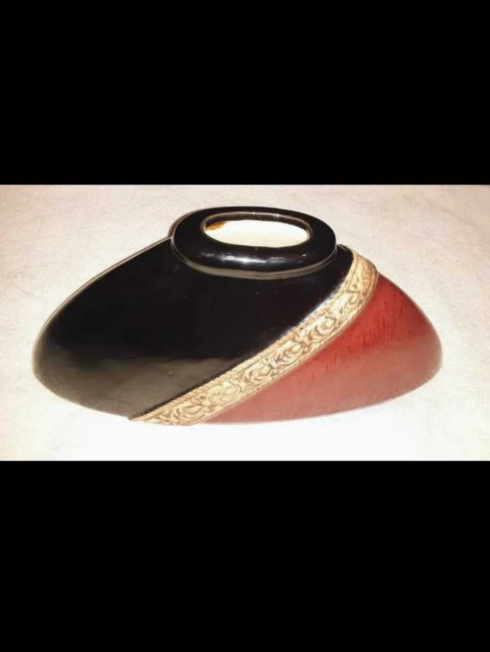 Two-Tone Decorative Ceramic Vase in Black and Rust